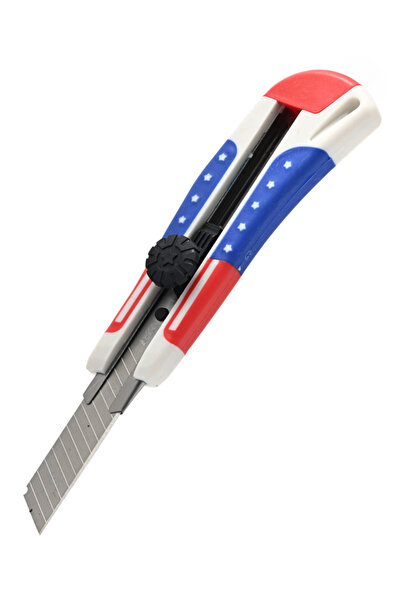 Lawazim American Flag Utility Knife - Retractable Scalpel with Locking Blade and Ergonomic Handle