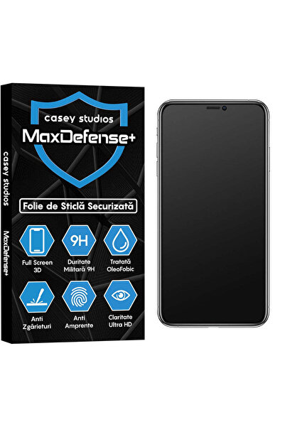 Casey Studios Folie Sticla Mata iPhone X/XS, Full Cover 3D, Ultra HD, Anti Zg...