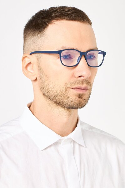 A & A Glasses Men WR-S3999S Square Reading Glasses, Matte Blue