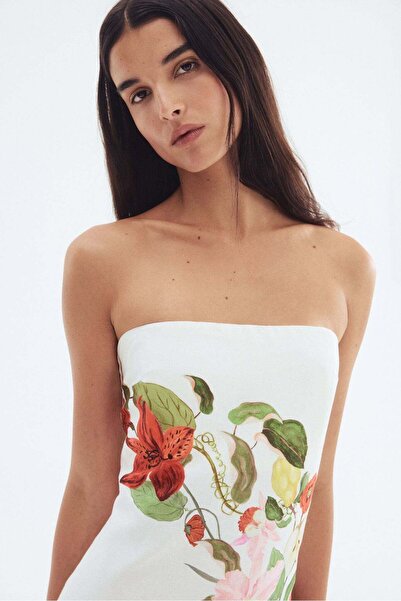 H&M Printed linen-blend dress