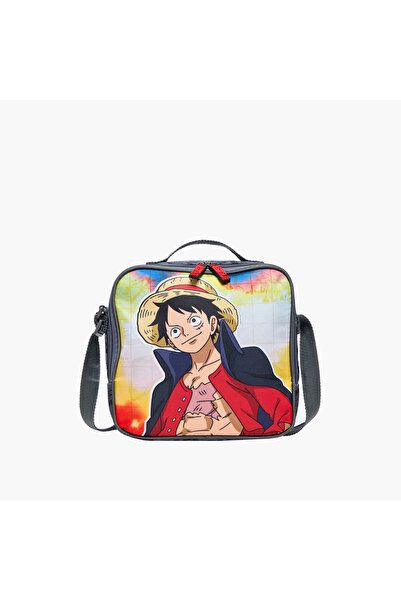 TOEI ANIMATION One Piece Print Lunch Bag with Adjustable Strap and Zip Closure