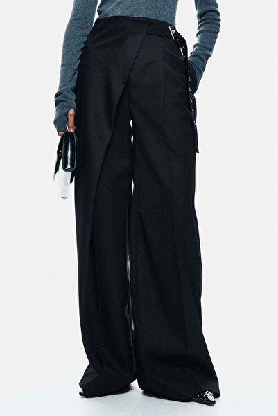 H&M Wool-blend wrap-detail trousers