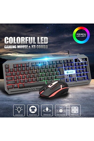 Denx Borak Wired Gaming Keyboard & Mouse Combo DX1794 - RGB LED, 800-1600 DPI, Water-resistant