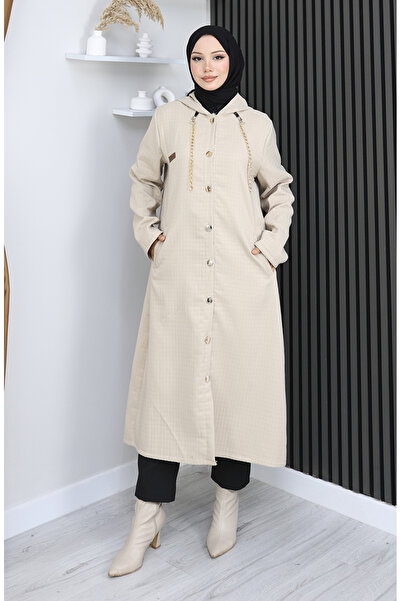 sefamerve Buttoned Chain Detailed Cap 0206-04 Beige