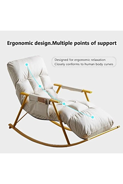 Sumkyle كرسي هزاز مريح قابل للتهوية لغرفة المعيشة مع مسند للساقين، كرسي استرخ...