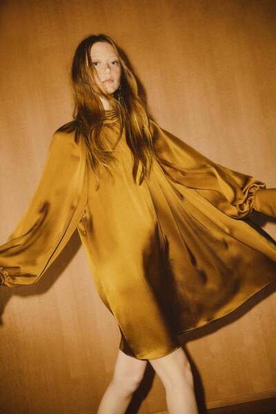 H&M Scarf-detail satin dress