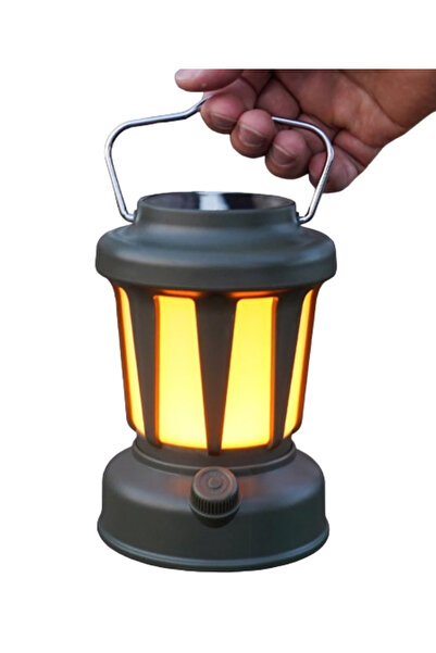 PRİZE Lampa Solara de Camping LY18 Verde cu Maner