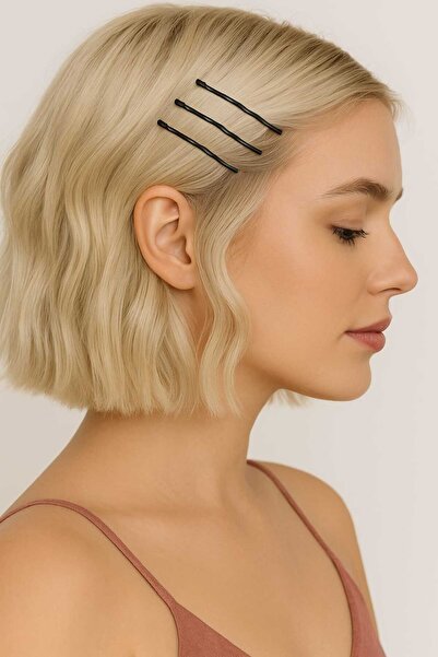 Lucani Cosmetic Agrafă de păr tip coafură, neagră, 100 buc – Agrafă de păr cu...