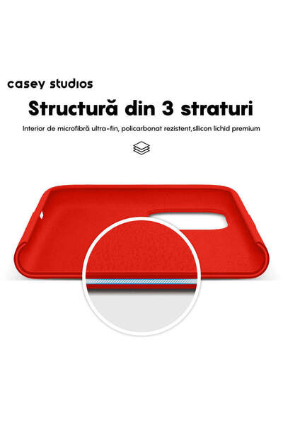 Casey Studios Husa Soft Silicone iPhone 11, Microfibra in Interior, Slim, de Protectie, Red