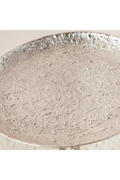 Lifestyle Metal Top Accent Table with Leaf Base - 34x34x55 cms