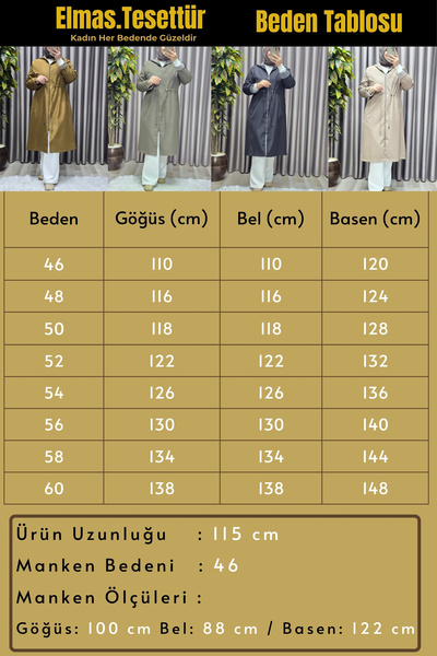 Elmas Tesettür Γυναικεία Ρούχα Μασούρι Μεγάλο Μέγεθος Γαλλικό Μέγεθος ελαφρύ Τρεντσάκι