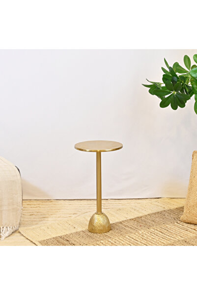 Crafted by Lifestyle Textured Metal Top Accent Table with Pedestal Base