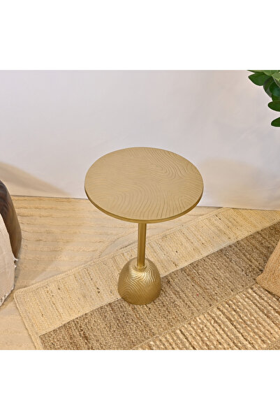 Crafted by Lifestyle Textured Metal Top Accent Table with Pedestal Base