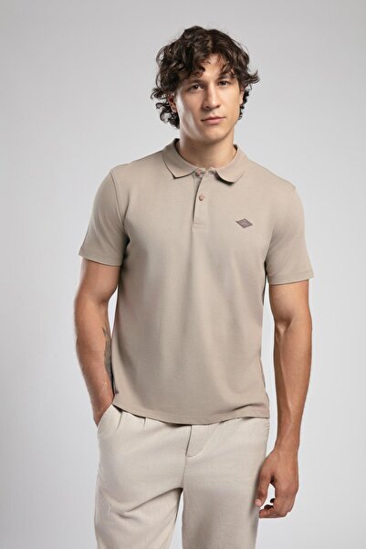Lee Cooper Resao Men's Polo Neck T-Shirt Beige