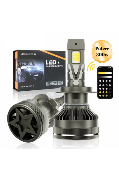 iKlassQeer H4 LED bulbs 300W 35000LM with app adjustment – ​​CANBUS error-free