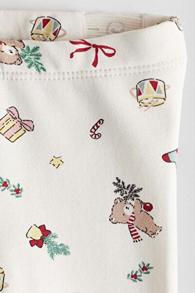 H&M بنطال ضيق مطبوع ببطانة داخلية ناعمة