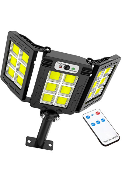 Tai Lampa solara 30w tripla de perete cu senzor de lumina si miscare cu telecomanda