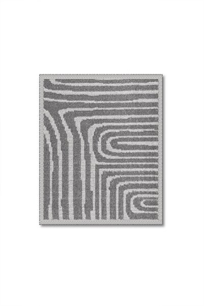 Bluenity Gela Natural Cotton 2-Piece Bath Mat & Rug Set 60X100 50X60 Gray