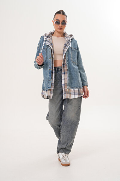 Semesia Plaid Denim Jacket