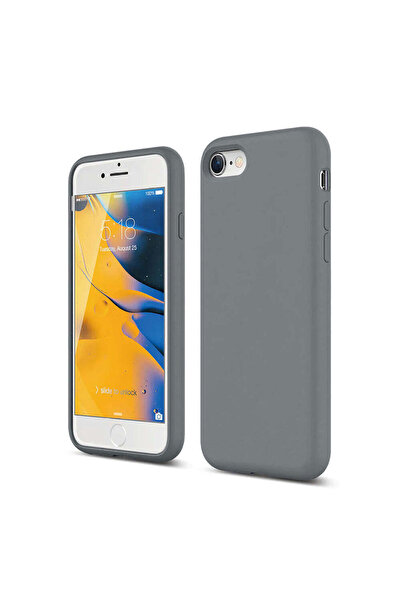 Casey Studios Soft Silicone iPhone 7/8/SE2 Case, Microfiber Inside, Protection, Slim, Dark Grey