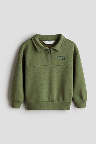 H&M Embroidery-detail zip-top sweatshirt