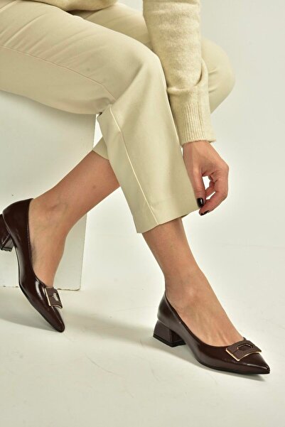 Fox Shoes V820371160 Brown Rustic Thick Heeled Women's Shoes