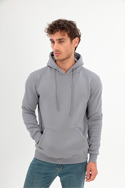 FRANCO RENZO Unisex Standard Cut 3 Thread Hooded Cotton Sweatshirt with Fleece Inside