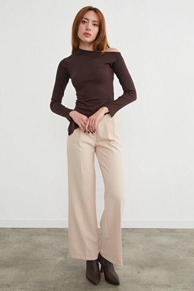 Fulla Moda Βασική ασύμμετρη μπλούζα με έναν ώμο άνοιγμα