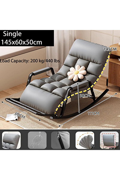 Sumkyle Rocking Chair with Foot Rest Summer Patio Rocking Chairs180° Angle for Living Room Balcony