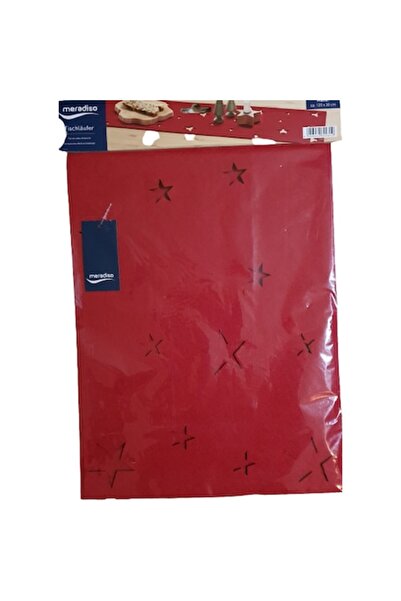 Meradiso Christmas Table Runner with Perforated Stars, 120x30 cm, Red