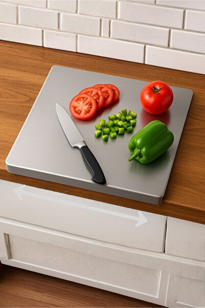 Orvila Countertop Twisted Metal Kneading Cutting and Chopping Board – Stainless Steel, Hygienic