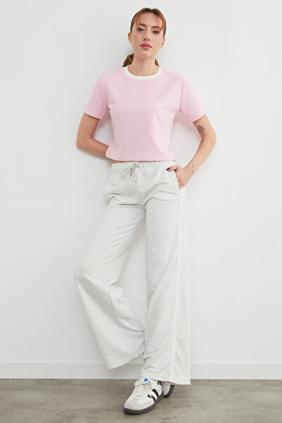 Fulla Moda Wide Leg Sweatpants with Piped Side Pockets