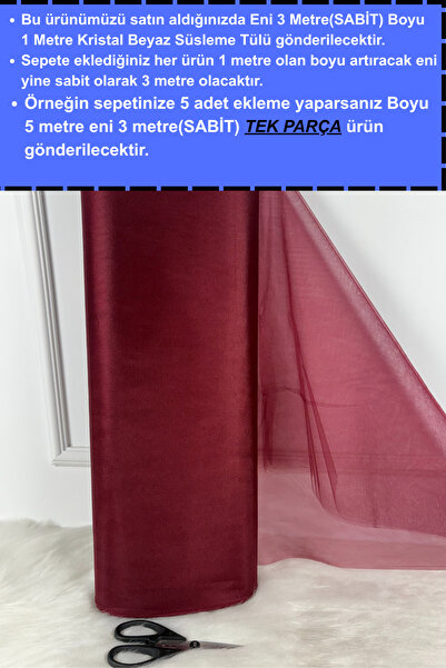 AZREN STORE Bordo Süsleme Tülü, Bohça Tülü Gelin Damat Düğün Konvoy Kapı Vali...