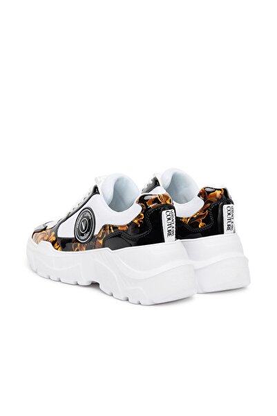 Versace Women's Fondo Speedtrack Dis. Sc7 Patent Leather Detailed Sneaker - White/Multicolor