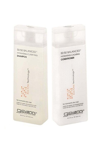 Giovanni مجموعة مرطبات متوازنة ٥٠:٥٠ - شامبو مرطب ومنقي وكون مرطب ومهدئ