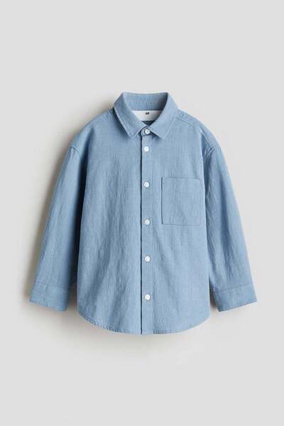 H&M Loose-fit textured cotton shirt