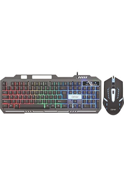 Denx Borak Wired Gaming Keyboard & Mouse Combo DX1794 - RGB LED, 800-1600 DPI, Water-resistant