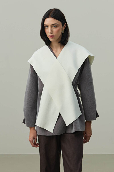 Fahhar Square Piece Scarf Ecru