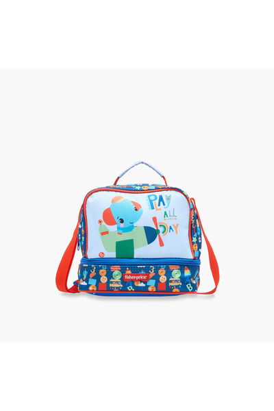 FISHER PRICE Fisher- Printed Lunch Bag with Adjustable Strap and Zip Closure