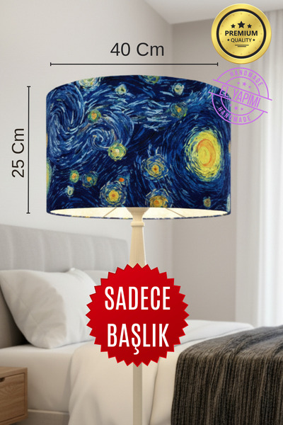 APCASADECOR Yıldızlı Gece Metal Kasnaklı Lambader Başlığı