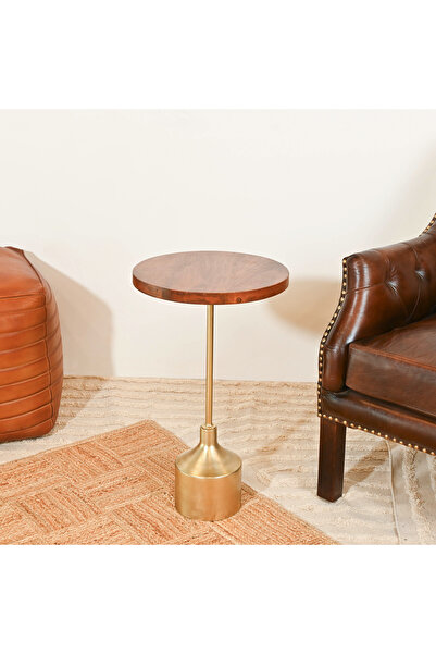 Crafted by Lifestyle Home Carving Wooden Top Side Table - 40x55x40 cms