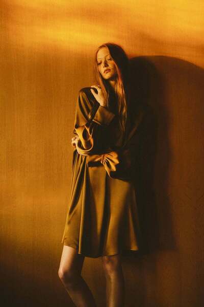 H&M Scarf-detail satin dress