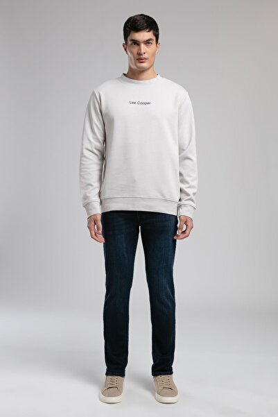 Lee Cooper بنطلون جاجر ذو خصر عادي وقصة ضيقة وقصة مستقيمة للرجال باللون الأسود