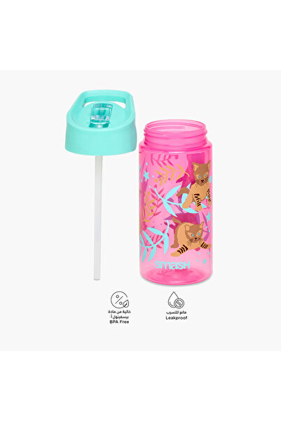 Smash Animal Print Polypropylene Water Bottle with Sipper – 450 ml
