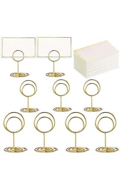Generic 24 pcs Place Card Holder Memo Clip Photo Table Number Gold Holder, Stand, Paper Menu Stand