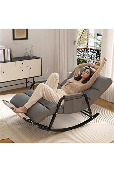 Sumkyle Rocking Chair with Foot Rest Summer Patio Rocking Chairs180° Angle for Living Room Balcony