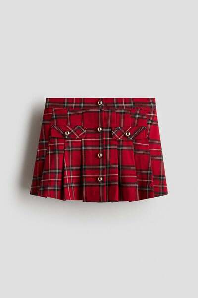H&M Pleated flannel skirt