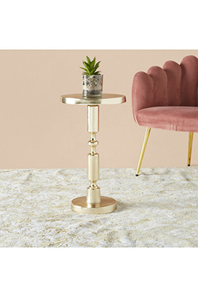 Lifestyle Round Metal Top Accent Table - 30x30x55 cms