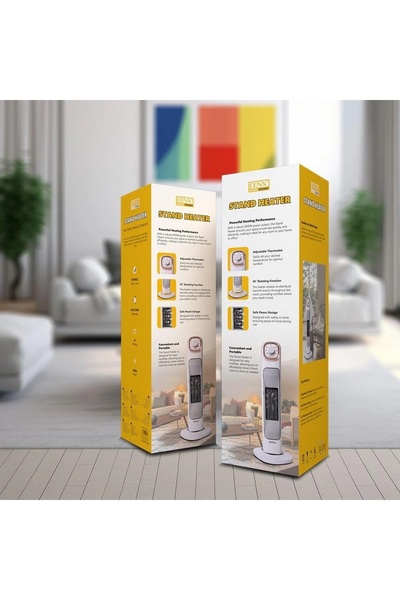 Denx DX2605 2000W Vertical Heater with 45° Rotation Function and Thermostat