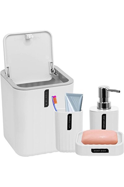 Generic Sanitary Wares Windo Bathroom Accessory Set - 4 Pieces, White, AR-435-8